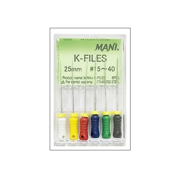 Mani K Files 25mm #90-140 Dental